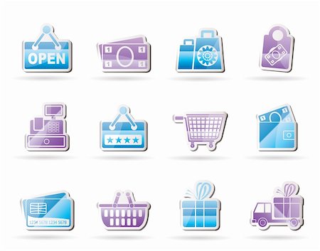 shopping and retail icons - vector icon set Stock Photo - Budget Royalty-Free & Subscription, Code: 400-05709380