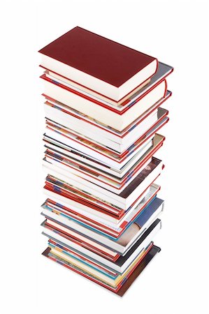 simsearch:400-03957371,k - High books stack isolated on white background, wisdom and knowledge concept Stock Photo - Budget Royalty-Free & Subscription, Code: 400-05709395