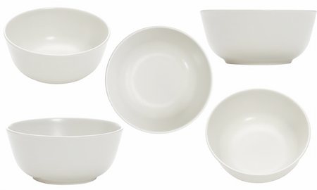 five point of view of empty bowl on white background Stock Photo - Budget Royalty-Free & Subscription, Code: 400-05709421