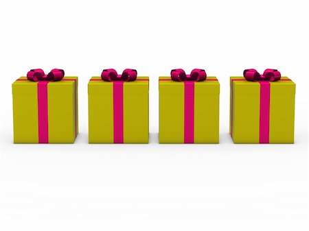 simsearch:400-06360703,k - 3d gift box series gold pink ribbon Stockbilder - Microstock & Abonnement, Bildnummer: 400-05700812