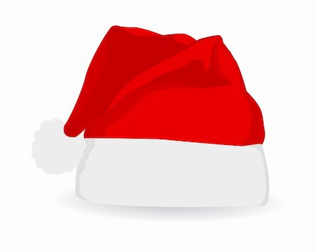 simsearch:400-05301621,k - Vector illustration of red New Year hat, isolated on white background Foto de stock - Super Valor sin royalties y Suscripción, Código: 400-05701073