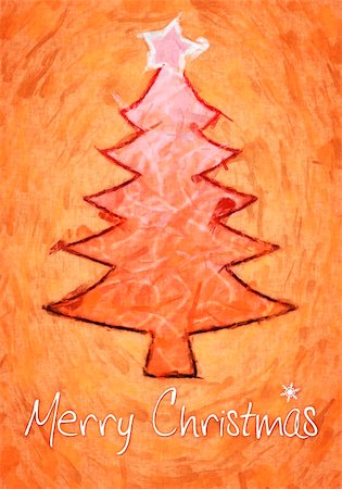 An image of a nice orange christmas tree background Stock Photo - Budget Royalty-Free & Subscription, Code: 400-05701178