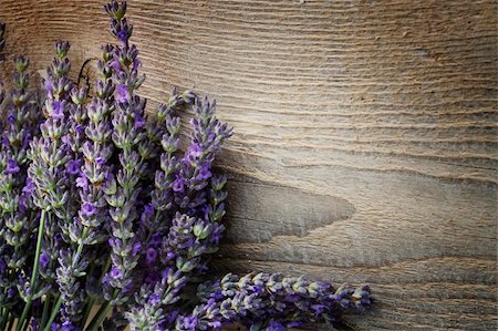 Fresh lavender over wooden background Stock Photo - Budget Royalty-Free & Subscription, Code: 400-05701392