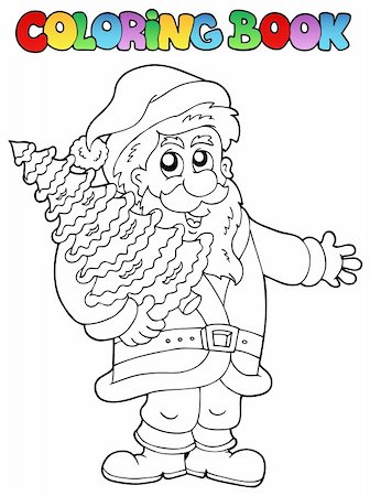 simsearch:400-05701435,k - Coloring book Santa Claus topic 2 - vector illustration. Foto de stock - Super Valor sin royalties y Suscripción, Código: 400-05701451