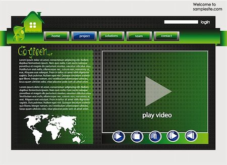 simsearch:400-07829145,k - web site design template for company with green background, frame, arrows and eco icon Photographie de stock - Aubaine LD & Abonnement, Code: 400-05701590