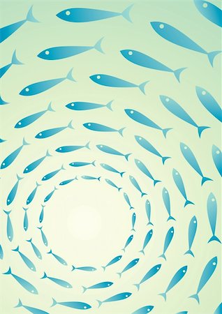 simsearch:400-05356119,k - Illustration shoals of fish in the sea Foto de stock - Super Valor sin royalties y Suscripción, Código: 400-05701626