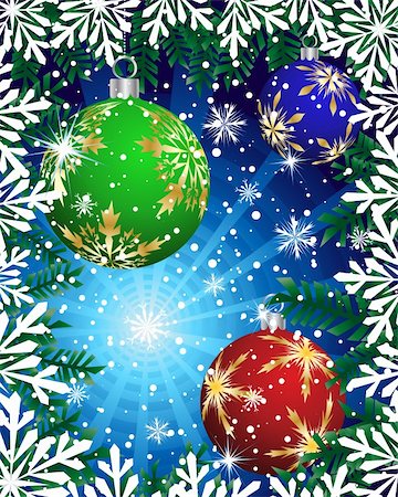 simsearch:400-05716564,k - Beautiful vector Christmas (New Year) card for design use Foto de stock - Super Valor sin royalties y Suscripción, Código: 400-05701672