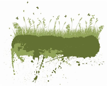 Vector grunge grass silhouettes background. All objects are separated. Stock Photo - Budget Royalty-Free & Subscription, Code: 400-05701682