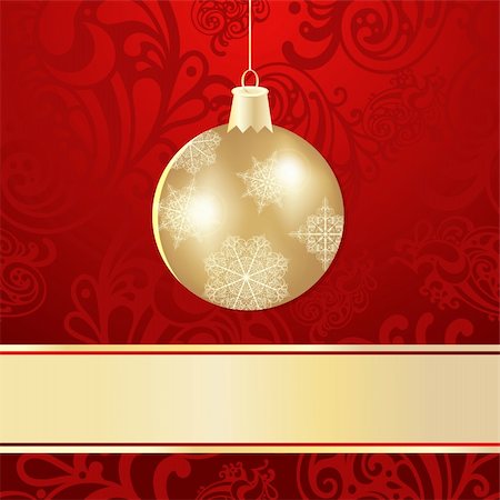simsearch:400-09095755,k - eps10,vector christmas background with golden ball Photographie de stock - Aubaine LD & Abonnement, Code: 400-05701931