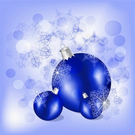simsearch:400-09095755,k - eps10, vector christmas balls on background with snowflakes and stars Photographie de stock - Aubaine LD & Abonnement, Code: 400-05701933