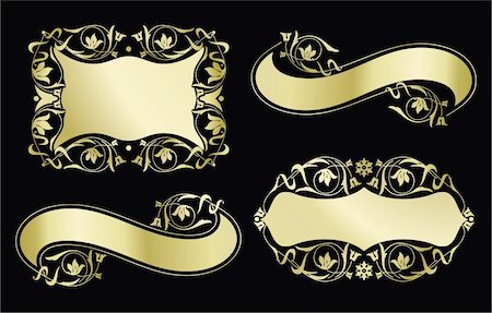 Set of golden vector banners for your text Photographie de stock - Aubaine LD & Abonnement, Code: 400-05702261