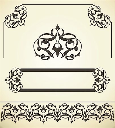 round vintage frames - Calligraphic design elements and page decoration set Stock Photo - Budget Royalty-Free & Subscription, Code: 400-05702262