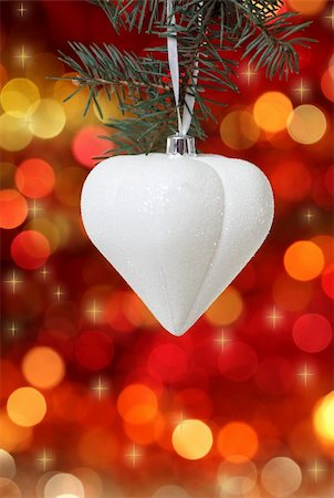 simsearch:400-07035531,k - White Christmas tree decoration on lights background Fotografie stock - Microstock e Abbonamento, Codice: 400-05702588