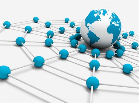 Network concept with globe world map and net Stock Photo - Budget Royalty-Free & Subscription, Code: 400-05702945