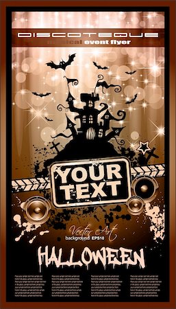 simsearch:400-05690180,k - Suggestive Hallowen Party Flyer for Entertainment Night Event with a lot of space for your text. Foto de stock - Super Valor sin royalties y Suscripción, Código: 400-05703240