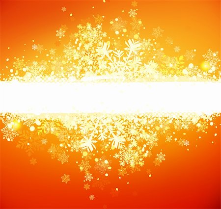 Vector illustration of abstract grunge christmas banner on the orange background Stock Photo - Budget Royalty-Free & Subscription, Code: 400-05703334