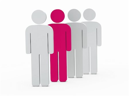 simsearch:400-06330343,k - 3d man leadership pink stand in series Fotografie stock - Microstock e Abbonamento, Codice: 400-05703390