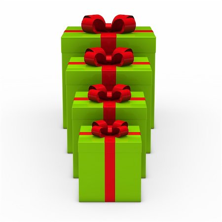 simsearch:400-04234530,k - 3d green gift box small to big Stock Photo - Budget Royalty-Free & Subscription, Code: 400-05703393