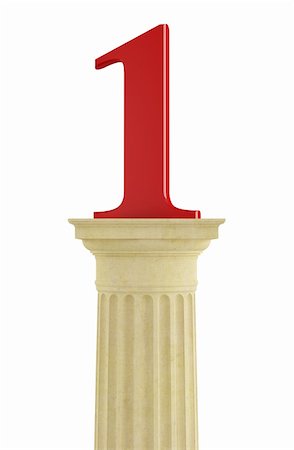 placing podium - Number one over  classic column isolated on white - rendering Stock Photo - Budget Royalty-Free & Subscription, Code: 400-05714017
