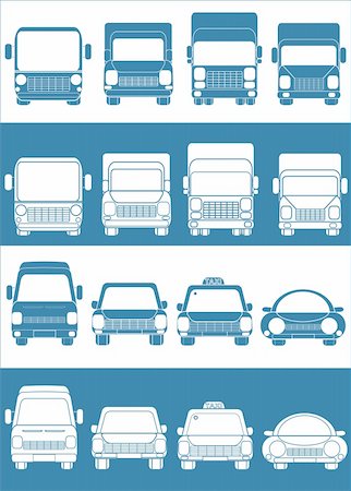 simsearch:400-05704770,k - set blue and white cars with truck passenger car Foto de stock - Super Valor sin royalties y Suscripción, Código: 400-05714250