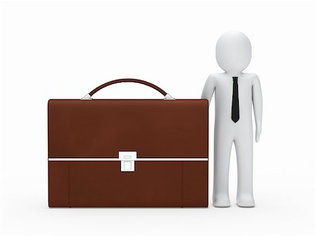 financial portfolio - 3d business man stand next big briefcase Stock Photo - Budget Royalty-Free & Subscription, Code: 400-05714431