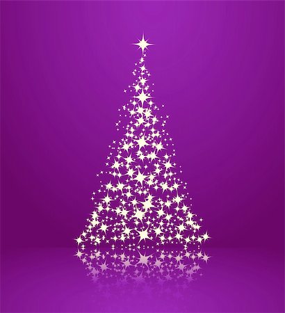 Christmas background, silhouette of a christmas tree. Vector illustration. Stock Photo - Budget Royalty-Free & Subscription, Code: 400-05714452