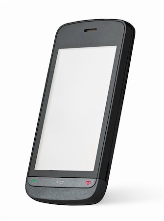 simsearch:400-06096885,k - Mobile touch screen smartphone isolated on white Photographie de stock - Aubaine LD & Abonnement, Code: 400-05714504