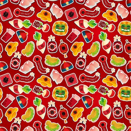 Chinese New Year seamless pattern Stock Photo - Budget Royalty-Free & Subscription, Code: 400-05715090