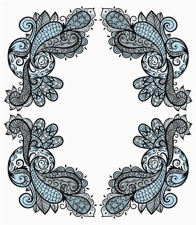 vector vintage paisley frame Stock Photo - Budget Royalty-Free & Subscription, Code: 400-05715399