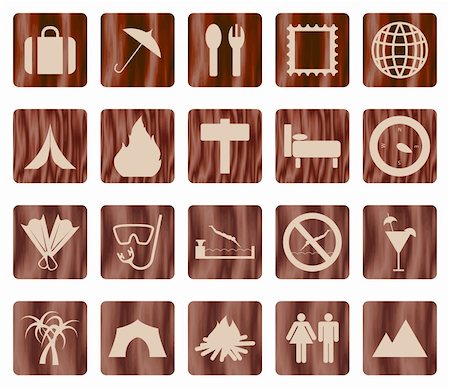 simsearch:400-04650561,k - Travel set of different vector web icons Photographie de stock - Aubaine LD & Abonnement, Code: 400-05715805