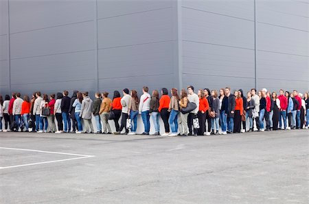 Large group of people waiting in line Stock Photo - Budget Royalty-Free & Subscription, Code: 400-05716207