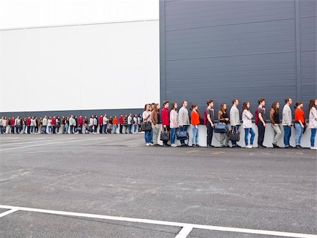 Large group of people waiting in line Stock Photo - Budget Royalty-Free & Subscription, Code: 400-05716208