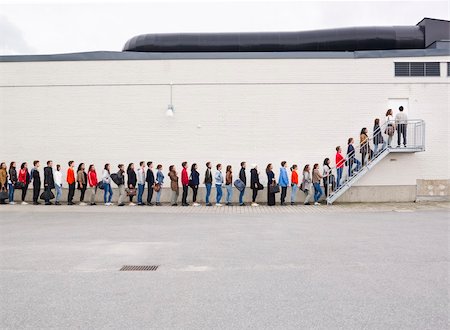 Large group of people waiting in line Stock Photo - Budget Royalty-Free & Subscription, Code: 400-05716202