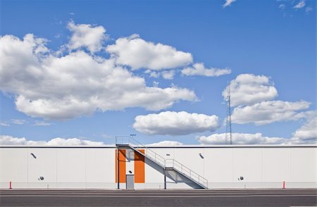 distribution center - Warehouse with modern architecture on a sunny day Stock Photo - Budget Royalty-Free & Subscription, Code: 400-05716210