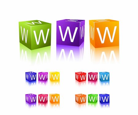 simsearch:400-06795928,k - WWW cubes combination. Vector illustration isolated on white background. Stockbilder - Microstock & Abonnement, Bildnummer: 400-05716277