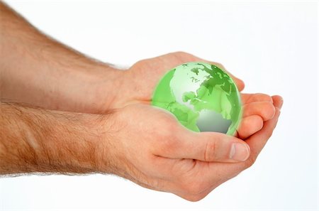 simsearch:400-04043891,k - Masculine hands holding a 3d planet globe against a white background Photographie de stock - Aubaine LD & Abonnement, Code: 400-05716350