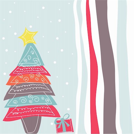 ribbon for christmas cartoon - Merry Christmas Stock Photo - Budget Royalty-Free & Subscription, Code: 400-05716549