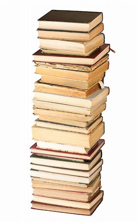 big pile of old books isolated on white background Stock Photo - Budget Royalty-Free & Subscription, Code: 400-05716601