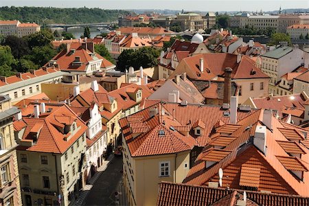 Aerial view of Mala Strana in Prague, Czech Republic. Foto de stock - Super Valor sin royalties y Suscripción, Código: 400-05716610