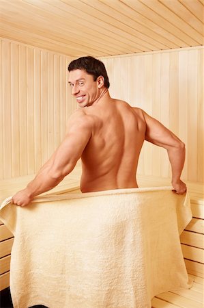 Attractive man in the sauna Stock Photo - Budget Royalty-Free & Subscription, Code: 400-05717386