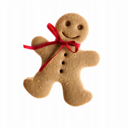 simsearch:400-05736949,k - Homemade Gingerbread man cookie isolated on white background Foto de stock - Super Valor sin royalties y Suscripción, Código: 400-05717536