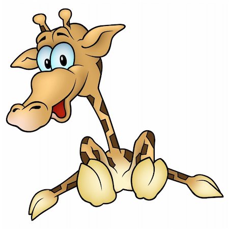 Sitting Giraffe - colored cartoon illustration, Vector Stock Photo - Budget Royalty-Free & Subscription, Code: 400-05717604