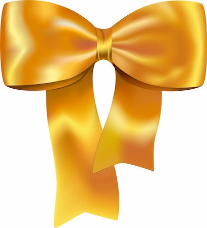 simsearch:400-05699224,k - Nice golden bow for gifts and decorations. Vector illustration Foto de stock - Super Valor sin royalties y Suscripción, Código: 400-05717664