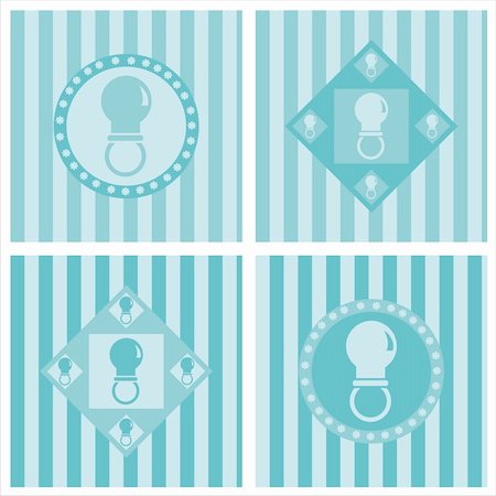 pacifier vector - set of 4 cute baby pacifiers backgrounds Stock Photo - Budget Royalty-Free & Subscription, Code: 400-05717661