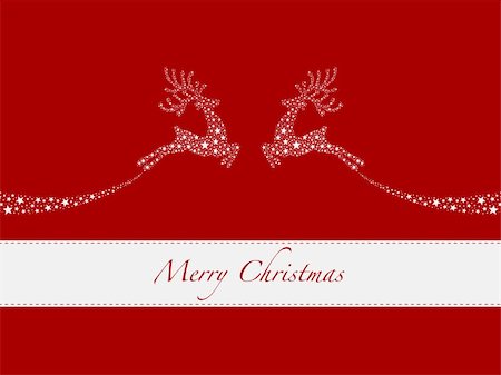 simsearch:400-05081908,k - reindeer white from stars flying red background Stockbilder - Microstock & Abonnement, Bildnummer: 400-05717867