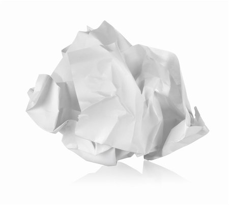 Crumpled paper isolated on a white background Foto de stock - Super Valor sin royalties y Suscripción, Código: 400-05718850