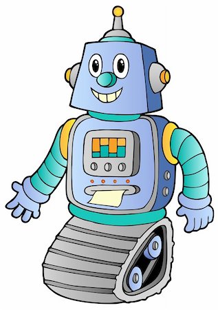 robotic - Cartoon retro robot 1 - vector illustration. Stock Photo - Budget Royalty-Free & Subscription, Code: 400-05718960