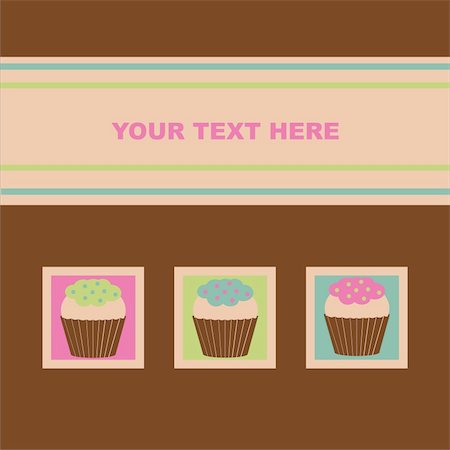 cute colorful cakes card Stock Photo - Budget Royalty-Free & Subscription, Code: 400-05719046