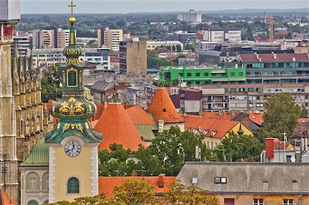 Zagreb rooftips and church tower, croatia Stock Photo - Budget Royalty-Free & Subscription, Code: 400-05719245