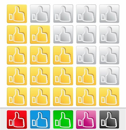 first finger up icon - Vector Rate Buttons Stock Photo - Budget Royalty-Free & Subscription, Code: 400-05719442